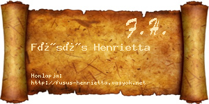 Füsüs Henrietta névjegykártya